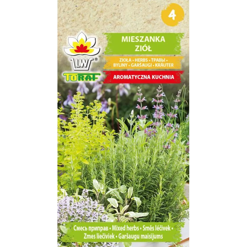 Toraf 1g Mieszanka Aromatyczna Kuchnia Nasiona ziół Bazylia Tymianek Oregano Majeranek Cząber
