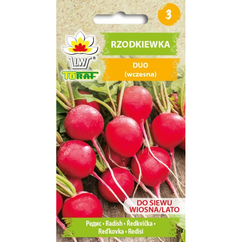 Toraf 10g Rzodkiewka Duo Nasiona warzyw Wczesna Gruntowa Bardzo duża