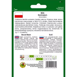 PNOS 50g Bób Karmazyn Nasiona warzyw Średnio wczesny Różowy Plenny