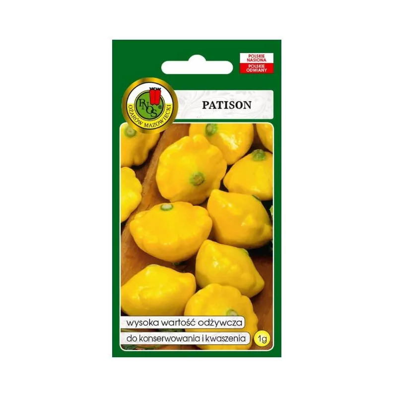 PNOS 1g Dynia Patison Orange Żółty Nasiona warzyw Średnio wczesny Soczysty Kruchy