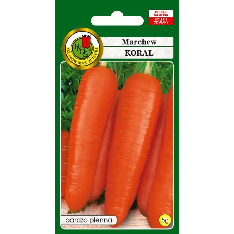 PNOS 5g Marchew Koral Późna Nasiona warzyw Bardzo plenna Źródło karotenu