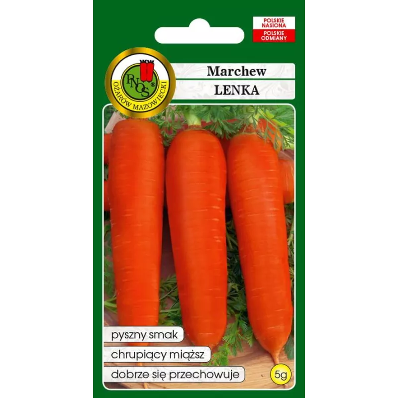 PNOS 5g Marchew Lenka Nasiona warzyw Średnio późna Bardzo smaczna Przechowywanie