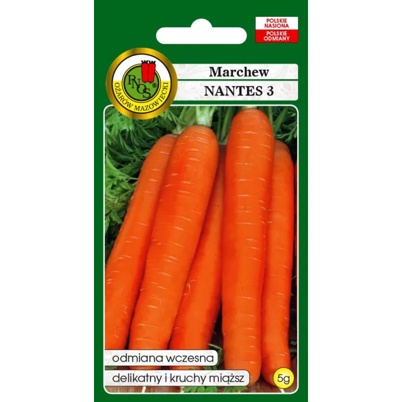 PNOS 5g Marchew Nantes 3 Nasiona warzyw Wczesna Plenna Soki Surówki