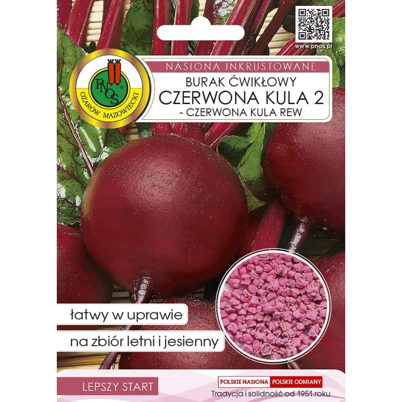 PNOS 10g Burak Czerwona Kula 2 Nasiona inkrustowane Szybsze kiełkowanie Wysoki plon