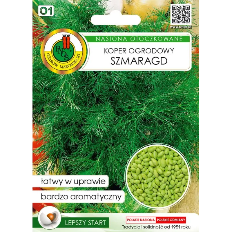 PNOS 300 szt. Koper Szmaragd Nasiona otoczkowane Prosty wysiew Aromatyczny