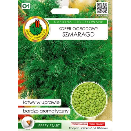 PNOS 300 szt. Koper Szmaragd Nasiona otoczkowane Prosty wysiew Aromatyczny