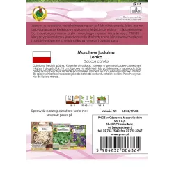 PNOS 5g Marchew Lenka Nasiona inkrustowane Zaprawione Pyszna Chrupiąca Przechowywanie