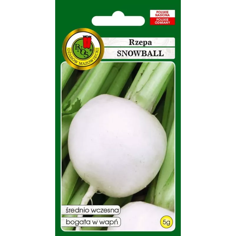 PNOS 5g Rzepa Snow Ball Nasiona warzyw Biała Śnieżna kula Źródło wapnia