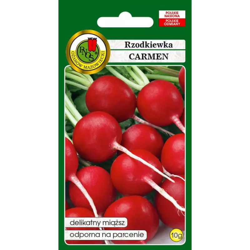 PNOS 10g Rzodkiewka Carmen Nasiona warzyw Wczesna Bardzo plenna Czerwona