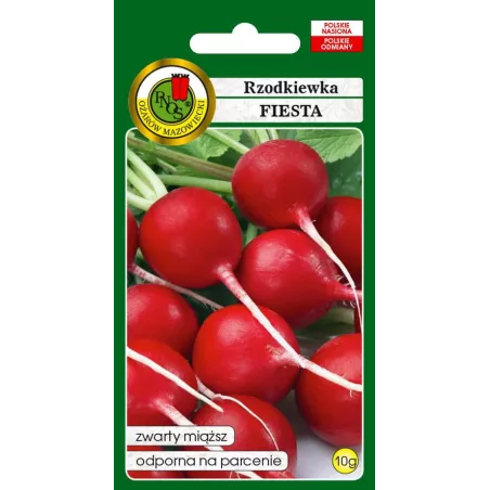 PNOS 10g Rzodkiewka Fiesta Nasiona warzyw Odmiana wczesna Nie parcieje Zwarty Miąższ