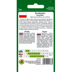 PNOS 10g Rzodkiewka Lucynka Nasiona warzyw Odmiana wczesna Eliptyczny kształt