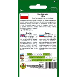 PNOS 10g Rzodkiewka Mila Nasiona warzyw Odmiana wczesna Podłużna Plenna