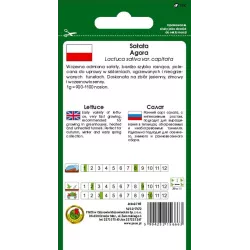 PNOS 1g Sałata Masłowa Agora Nasiona warzyw Odmiana szklarniowa wczesna Szybko rośnie