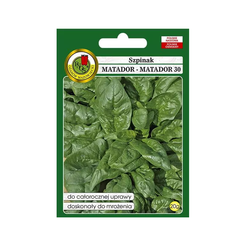 PNOS 20g Szpinak Matador Nasiona warzyw Odmiana zimująca Sałatki Mrożenie