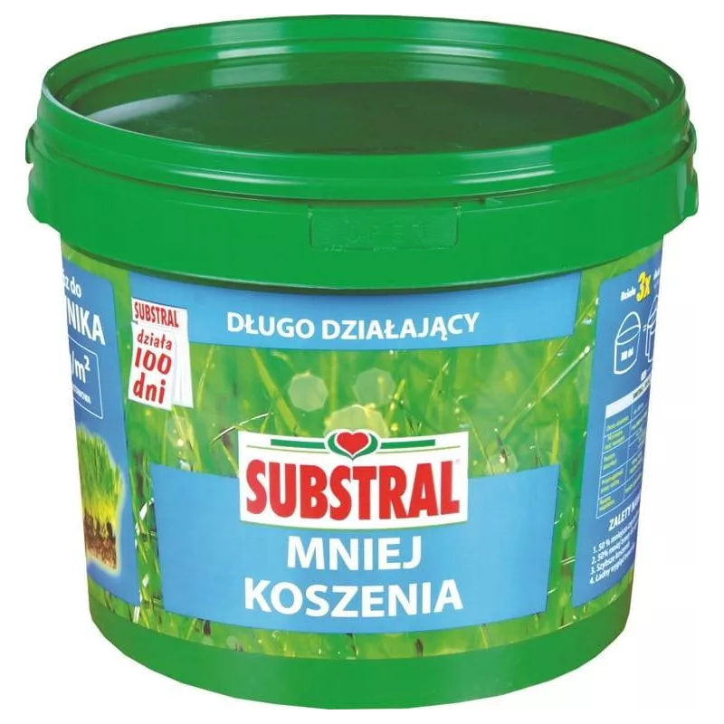 Substral 10 kg 100 dni Nawóz do trawnika Mniej koszenia Długo działający Zielona darń