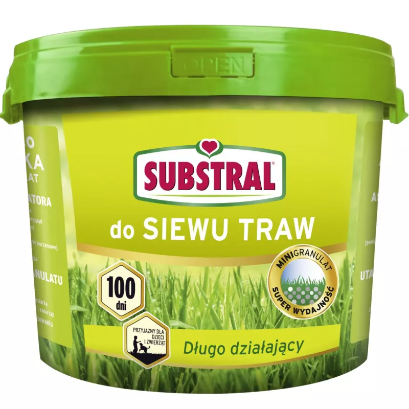 Substral 10 kg Nawóz do siewu traw 100 dni Długo działający Zielona darń