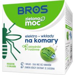 Bros Elektro Zielona Moc Odstraszacz Elektroniczny + wkłady na komary 10szt. składniki roślinne naturalny