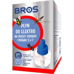 Bros 30ml Płyn do urządzenia 3w1 muchy komary mrówki zapas ochrona na 60 nocy
