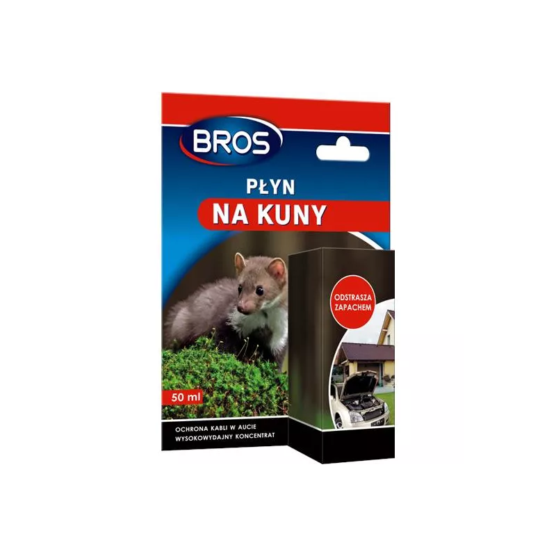 Bros 50ml Płyn na kuny zabezpiecza pomieszczenia samochód odstrasza zapachem