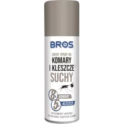 Bros 90ml Suchy Spray na komary i kleszcze ochrona do 8 godzin bez tłustych plam