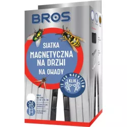 BROS 100x220cm Siatka na drzwi od owadów Magnetyczna Moskitiera Biała Blokuje owady