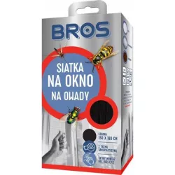 BROS 150x180cm Siatka na okno przeciw owadom Czarna Moskitiera Chroni przed komarami