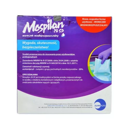 Sumin 20g Mospilan 20SP Woreczek wodnorozpuszczalny Środek owadobójczy Mszyce Stonki Biedronka azjatycka