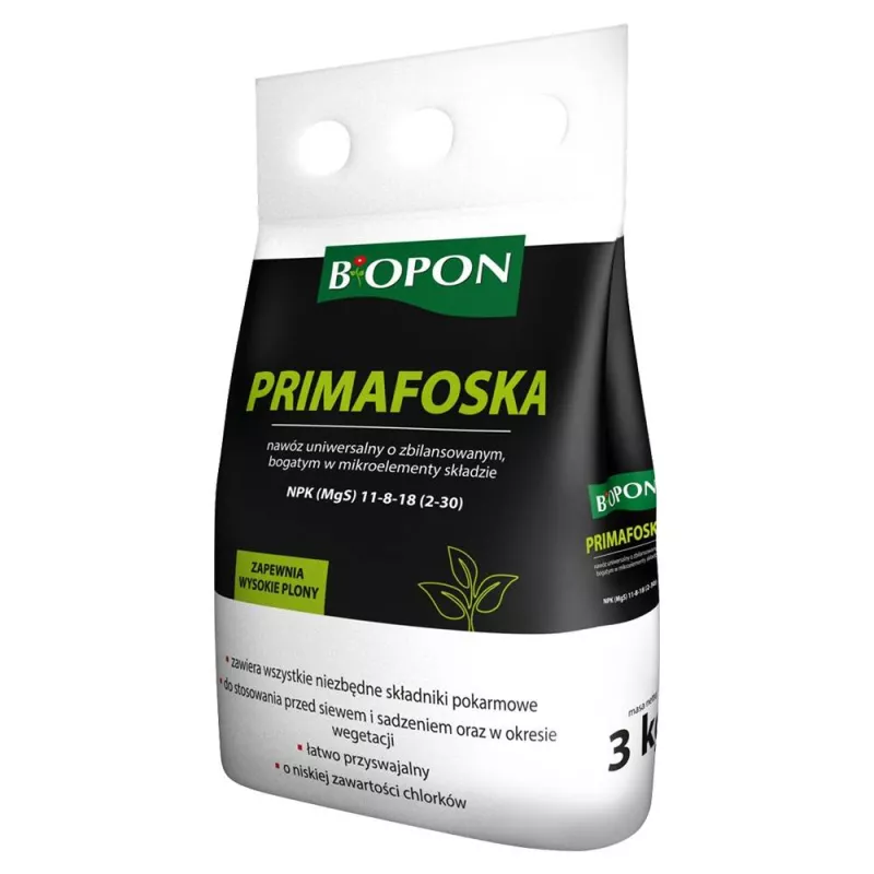 Biopon 3 kg Primafoska Nawóz uniwersalny Wieloskładnikowy Zbilansowany Obfite zbiory