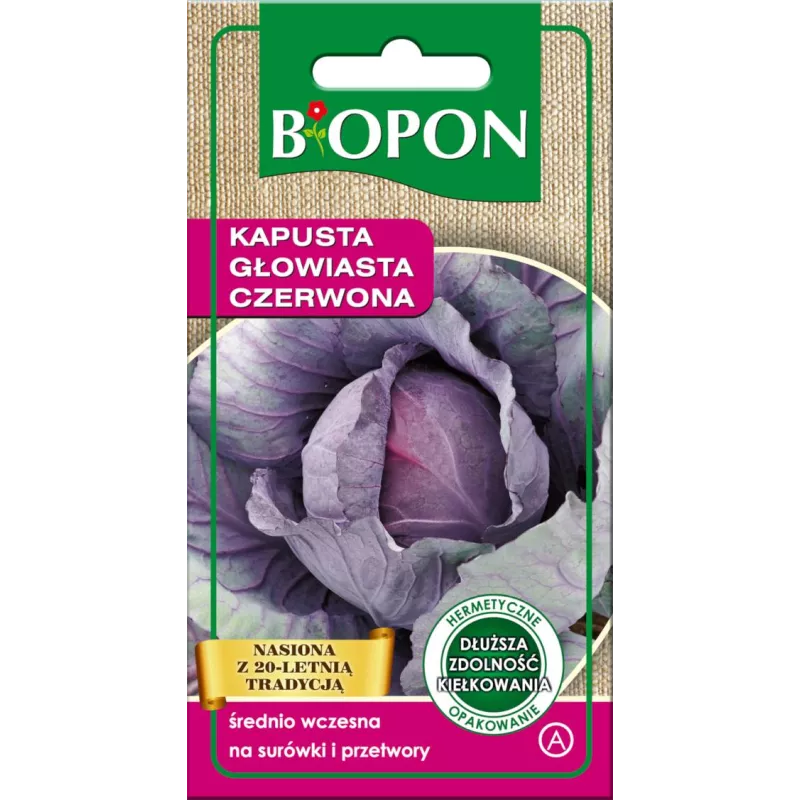 BIOPON 1g Kapusta głowiasta Czerwona Rufus Nasiona warzyw Surówki Sałatki