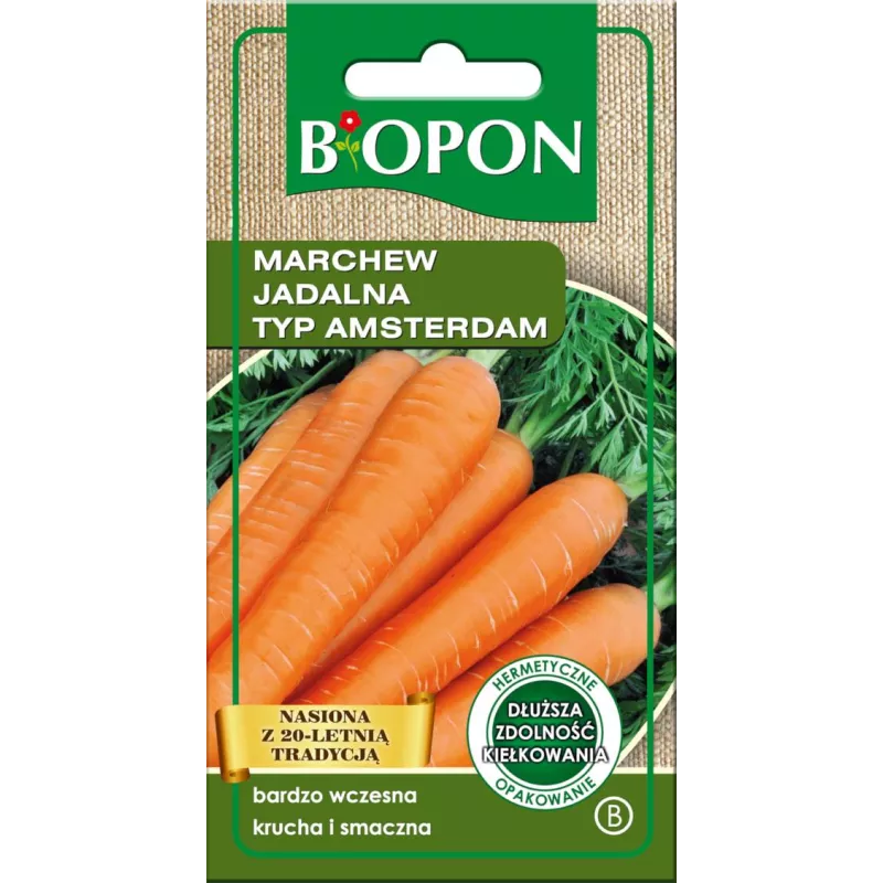 BIOPON 4g Marchew jadalna Amsterdam 3 Amsterdamska Nasiona warzyw Odmiana wczesna