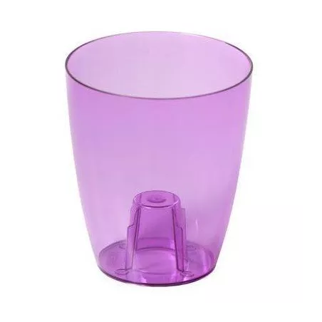Prosperplast Osłonka do orchidei Coubi 16 cm Fioletowa Przezroczysta Doniczka Epifity