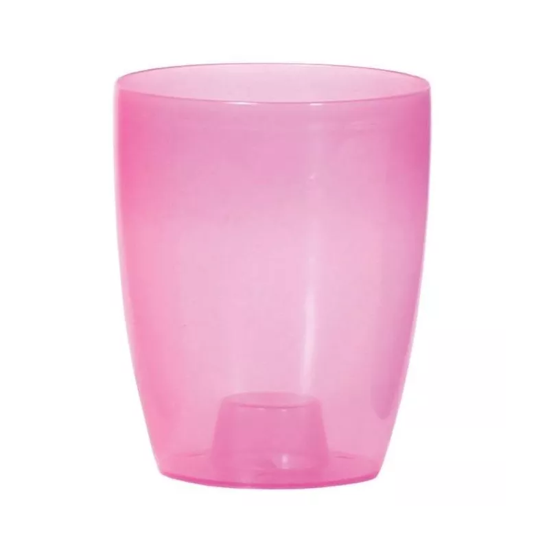 Prosperplast Osłonka do orchidei Coubi 16 cm Różowa Przezroczysta Doniczka Epifity