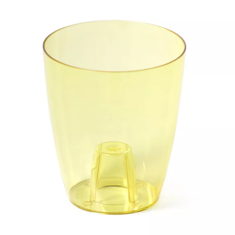Prosperplast Osłonka do storczyka Coubi 16 cm Żółta Transparentna Doniczka Orchidea