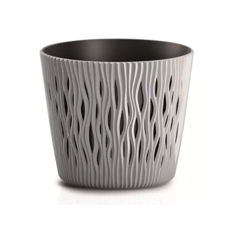 Prosperplast Doniczka Sandy Round DSR130 Kolor Kamienny szary Dom Biuro Fiołek alpejski