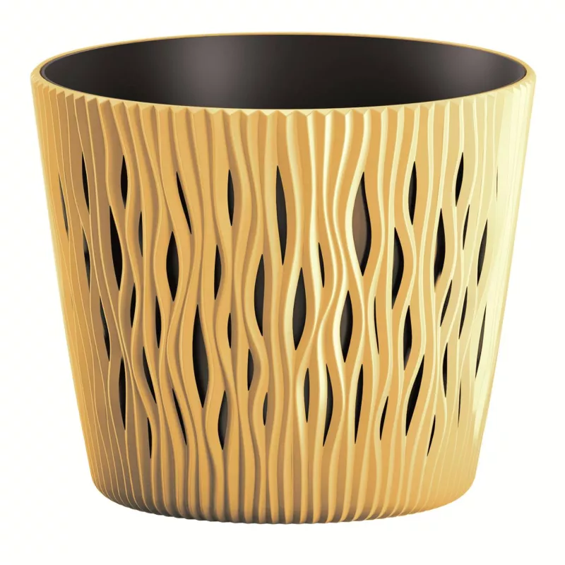 Prosperplast Doniczka Sandy Round DSR220 Kolor Musztardowy Biuro Dom Pierwiosnek doniczkowy