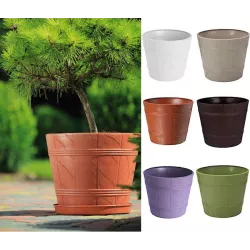 FORM Doniczka osłonka drewnopodobna 7 Brąz Tawuła Róża