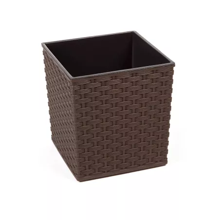LAMELA Doniczka Juka Rattan Mokka 30x30 + Wkład Balkon Hortensja