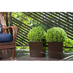 LAMELA Doniczka Juka Połysk Mokka 25x25 + Wkład Balkon Celozje