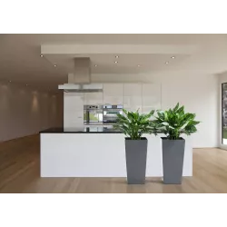 LAMELA Doniczka Finezja Połysk Antracyt 14x14 + Wkład Gładka Balkon