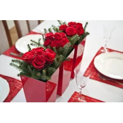 LAMELA Doniczka Finezja Połysk Bordowy 14x14 + Wkład Śliska Salon