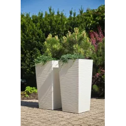 LAMELA Doniczka Finezja Dłuto Kremowy 25x25 + Wkład Donica Taras