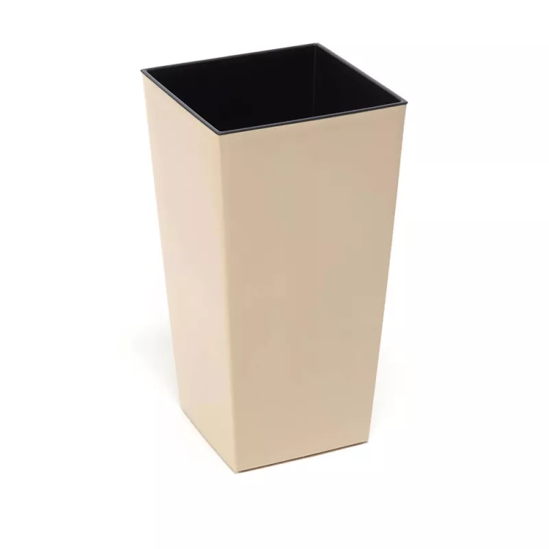 LAMELA Doniczka Finezja Połysk Cappuccino 25x25 + Wkład Śliska Donica