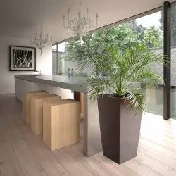 LAMELA Doniczka Finezja Połysk Mokka 25x25 + Wkład Donica Gładka