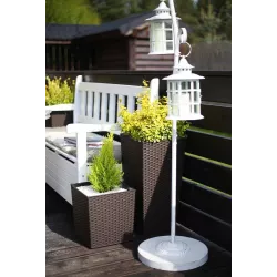 LAMELA Doniczka Finezja Rattan Mokka 25x25 + Wkład Taras Donica