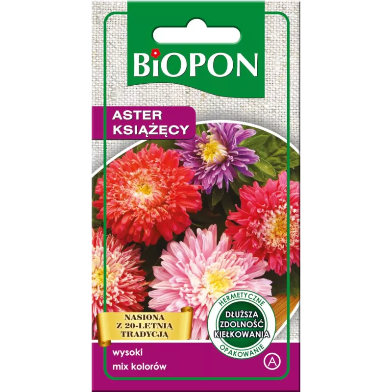 Biopon 1g Aster Książęcy Nasiona kwiatów Mieszanka kolorów Wysoki Kwiat cięty
