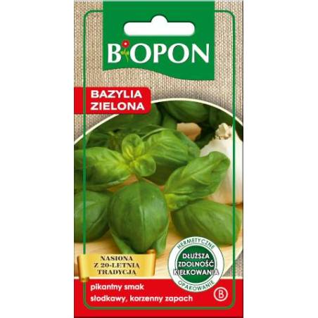 Biopon 0,5g Bazylia zielona Nasiona ziół Zioła Przyprawy Aromatyczna