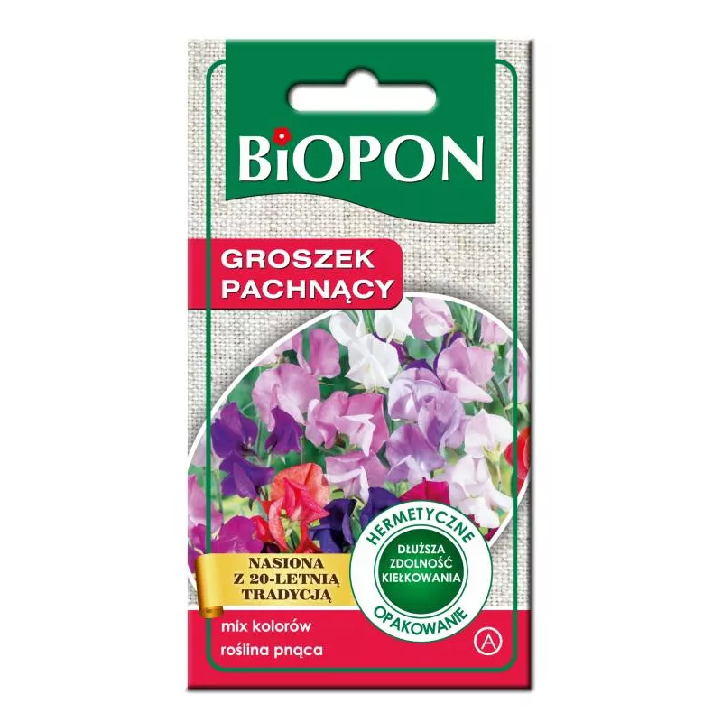 Biopon 3g Groszek pachnący Nasiona kwiatów Mieszanka kolorów Roślina pnąca