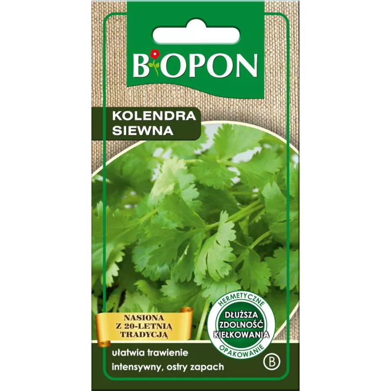 Biopon 2g Kolendra siewna Nasiona ziół Zioła Ostra Poprawia trawienie