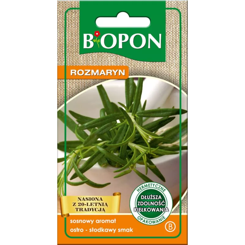 Biopon 0,05g Rozmaryn Lekarski Nasiona ziół Sosnowy aromat Ostro-słodki smak