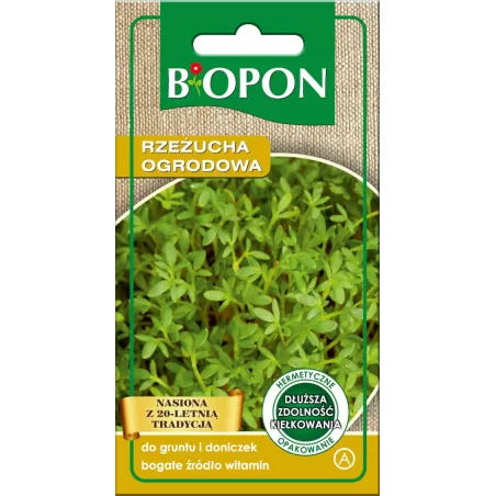 Biopon 10g Rzeżucha Ogrodowa Nasiona warzyw Źródło witamin Uprawa całoroczna